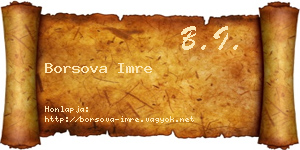 Borsova Imre névjegykártya